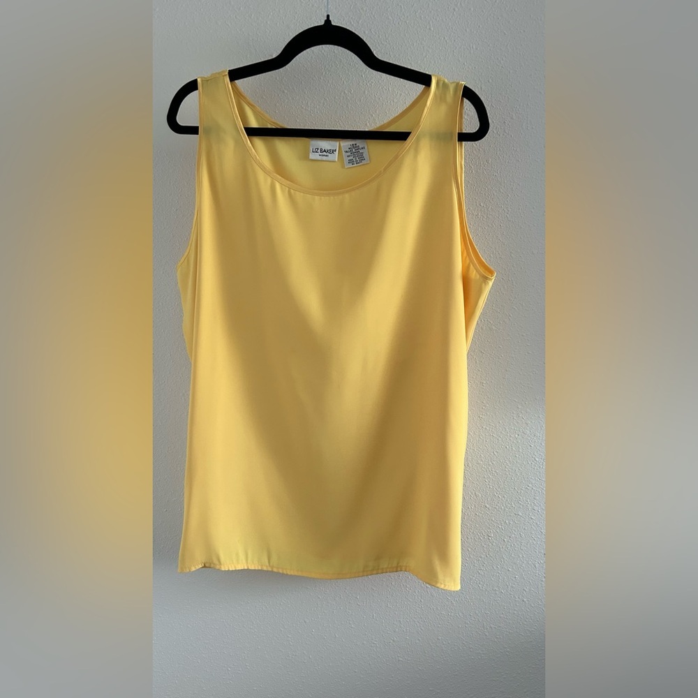 Liz Baker Bright Yellow Scoop Neck Tank